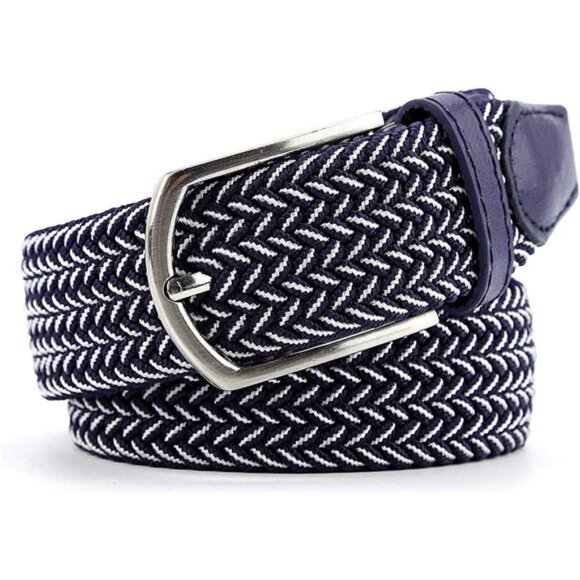 Braided Canvas Woven Elastic StretchBelts for Men/Women/Junior with Multicolored - Picture 4 of 8